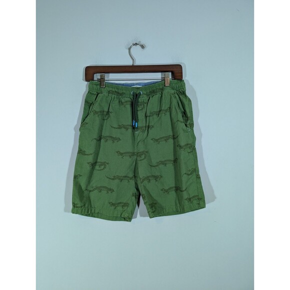 Boden Shorts Kids Sz 14Y Green Reptile Print Pull On Elastic Waist Boys - Picture 1 of 7